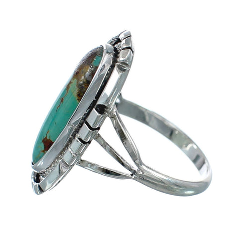 Native American Sterling Silver Turquoise Ring Size 7-1/2 AX130153